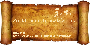 Zeitlinger Anasztázia névjegykártya